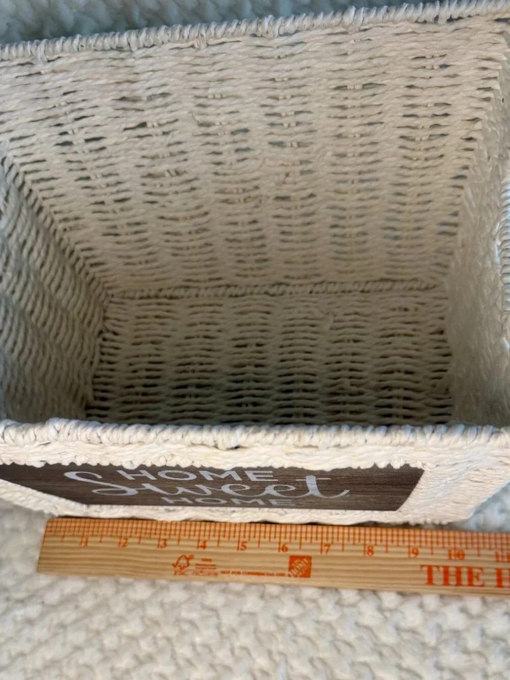 Home Sweet Home White Basket